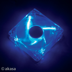 Akasa 120mm Crystal Blue Case Fan Sleeve Bearing