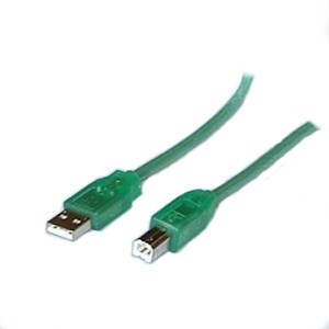 USB 2.0 Cable Transparent Green A to B type 1.8M